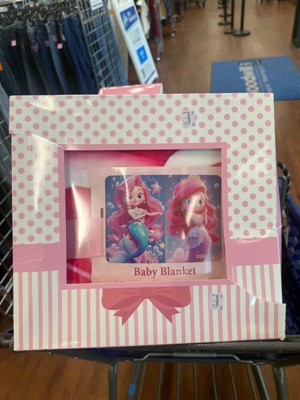 Ariel Little Mermaid pink baby Blanket with Mermaid Design new in the box